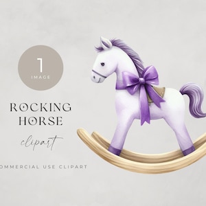 Vintage Rocking Horse Clipart: Baby Shower PNG Graphic (Commercial Use)