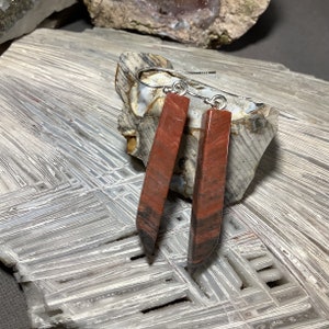 Ohio Vanport Flint Sticks and Stones Earrings, Sterling Silver