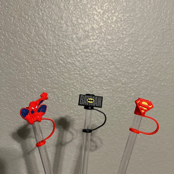 Super Hero Straw Toppers
