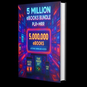 5 miljoner e-böcker Mega Bundle Plr Mrr, återförsäljbara e-böcker, PLR-e-böcker passiv inkomst, finansiella e-böcker
