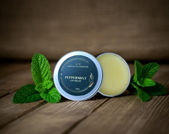 Organic Peppermint Lip Balm: Natural Cocoa Butter, 10ml Tin