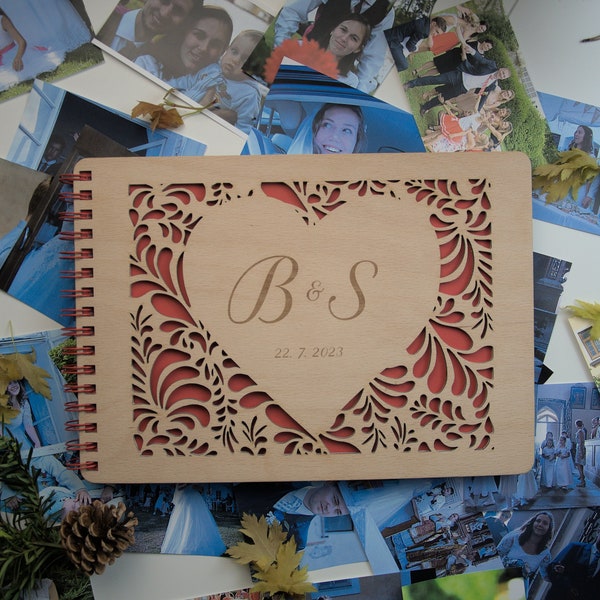 Album photo de mariage en bois personnalisé - DESIGN HEART | Cadeau de mariage