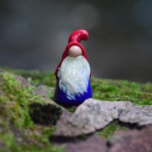 Handmade Tiny Gnome Figurine: Glow-in-the-Dark Beard, Fairy Garden Decor