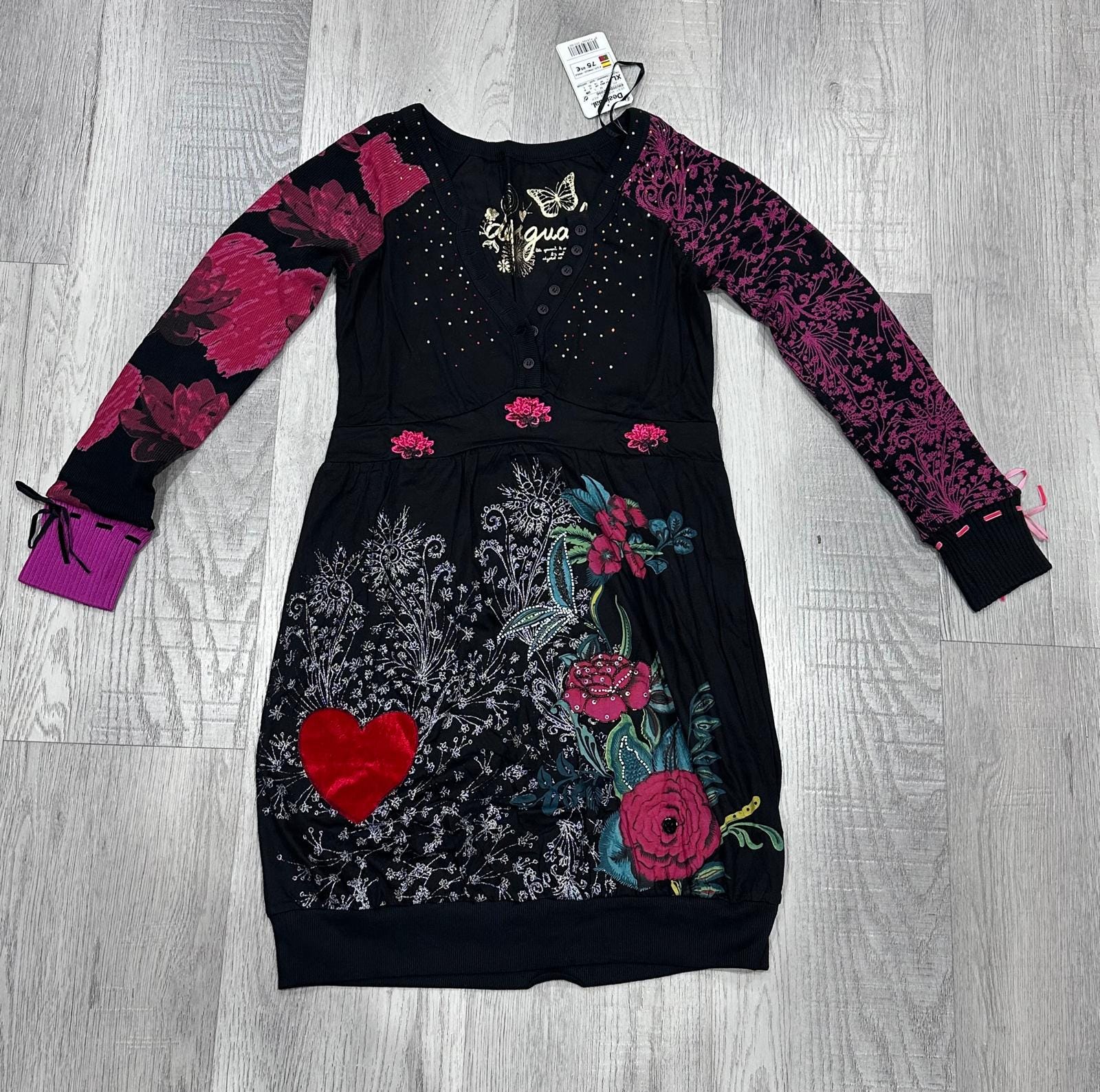 Black and Pink Floral Dress - Etsy Black and Pink Floral Dress - Etsy