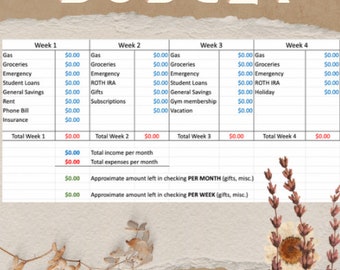 Einfaches monatliches Budget