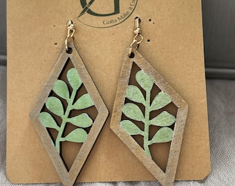 Leaf Earrings SVG Cut File – Boho Laser Cut Wood Jewelry
