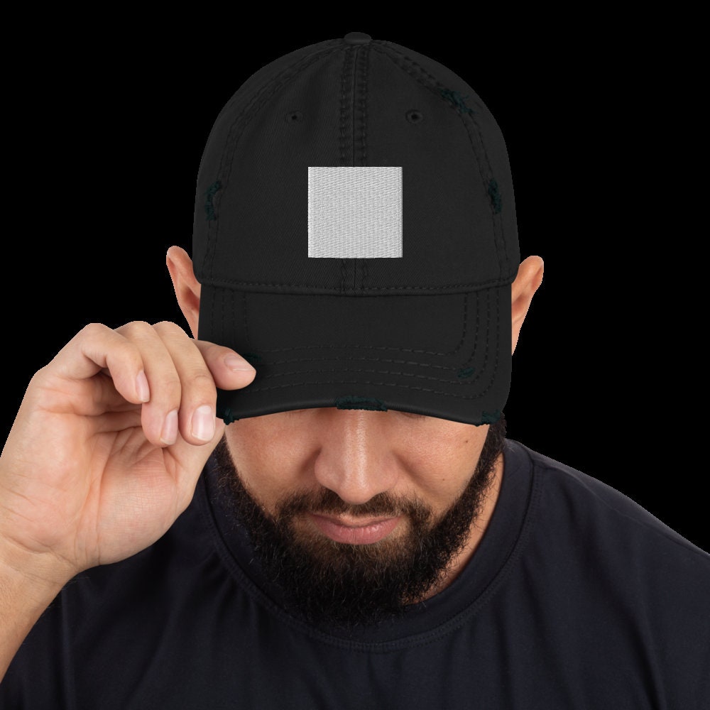 Black Cap With Gray Square Logo - Etsy
