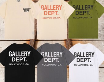 Gallery Dept T-shirt, Unisex Graffiti Shirts, Hollywood CA Shirt, GD Letter Print Short Sleeve, Oversize Tee, Hiphop Gallery Dept Shirt GA01