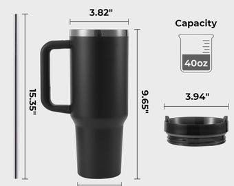 Rostfritt stålmugg med handtag, mintgrön, 113 g, med lock, metallsugrör och rengöringsborste