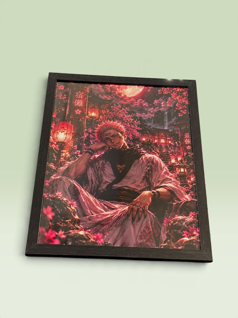 Ryomen Sukuna Anime Framed Wall Art Poster, Black Frame 8* 10 Inch - Etsy