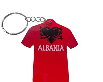 Albania Jersey Shape Keychain,