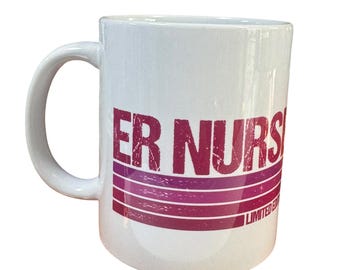 Akutsjuksköterska Limited Edition Keramisk Kaffemugg, Vit, 340 g, Hjärtslag Stetoskop Hjärtdesign