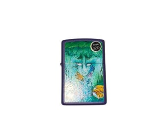 Zippo Classic Windproof Lighter, Navy Blue, Metal, Artistic Design, Made in USA, Model 3295