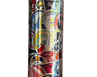 All-Team Logo Collage Smal Tumbler i rostfritt stål, 940 ml, med lock