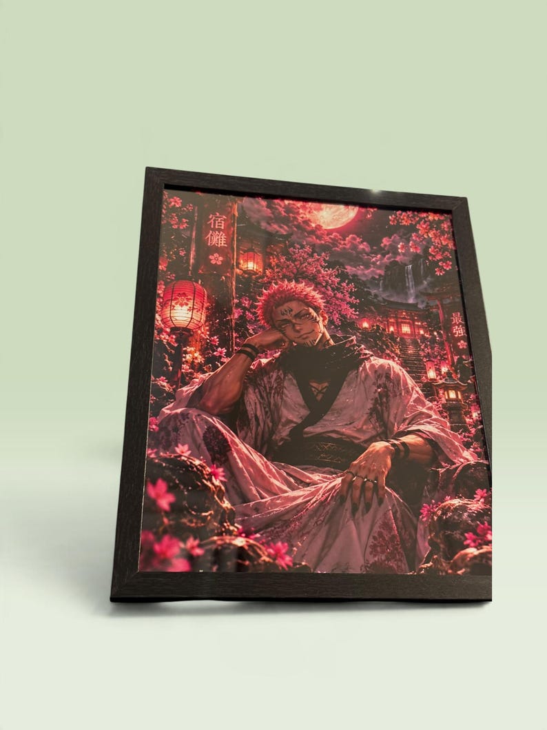 Ryomen Sukuna Anime Framed Wall Art Poster, Black Frame 8* 10 Inch - Etsy