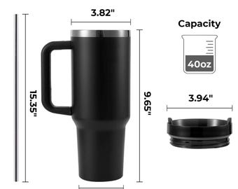 Bicchiere da viaggio isolato, 30 oz, azzurro, acciaio inossidabile a doppia parete, isolato sottovuoto con maniglia, coperchio scorrevole
