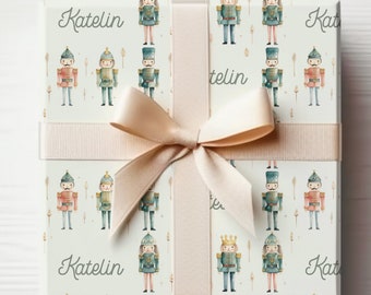Christmas Nutcracker Wrapping Paper With Name, Nutcracker Wrapping Paper Roll With Custom Name Nutcracker Gift Wrapping Paper Gift Wrap
