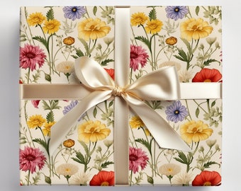 Botanical Wrapping Paper Botanical Wrapping Paper Roll Botanic Floral Wrapping Paper With Vintage Floral Wrapping Paper, Botanical Gift Wrap
