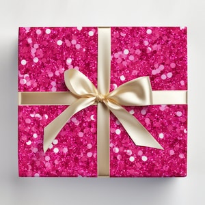 Rotolo di carta da regalo glitter rosa acceso Carta da regalo natalizia Design glitter rosa, carta da regalo natalizia rosa acceso