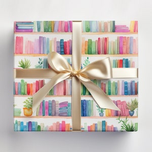  Book Lover Gift Wrap Premium Thick Wrapping Paper Library  Librarian Theme Birthday Party Decor (20 inch x 30 inch sheet) : Health &  Household