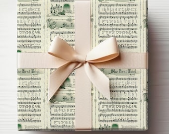 Christmas Carol Wrapping Paper The First Noel Gift Wrapping Religious Christmas Wrapping Paper Christian Wrapping