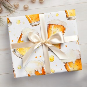 Beer Wrapping Paper Roll Beer Enthusiast Gift Wrapping Roll Christmas Beer Gift Wrapping Roll Beer image 7