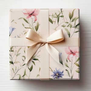 Pink Botanical Wrapping Paper Elegant Pink Wrapping Paper, Pink Wedding Wrapping Paper, Pink Bridal Shower Wrapping Paper Pink Baby Shower