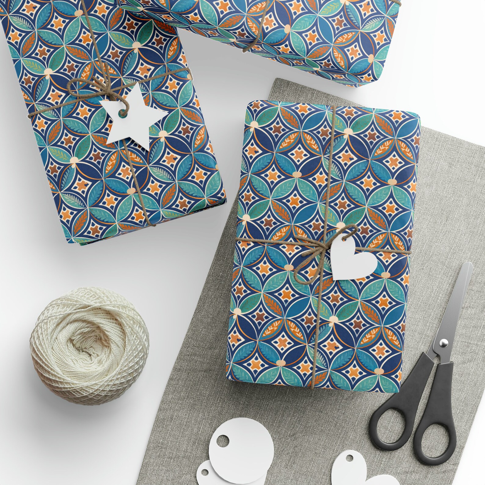 Moroccan Gift Wrap Roll Moroccan Tile Wrapping Paper Roll Geometric ...
