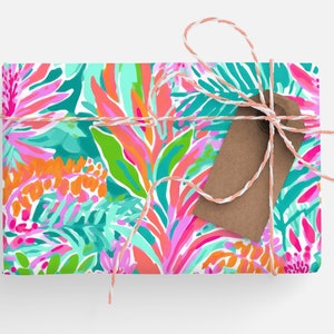 Tropical Wrapping Paper Roll, Tropical Leaves Gift Wrap Roll, Tropical Gift Wrapping Roll Jungle Gift Wrap, Monstera Wrapping Paper image 5