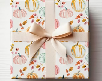 Preppy Pumpkin Wrapping Paper Cute Fall Gift Wrap Roll Thanksgiving Wrapping Paper Roll With Pumpkins Cute Autumn Themed Wrapping Paper