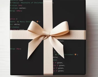 Papel de regalo para programadores de computadoras, papel de regalo para codificadores, papel de regalo de Navidad para nerds, papel de regalo de Navidad para nerds, papel de regalo de Navidad con código