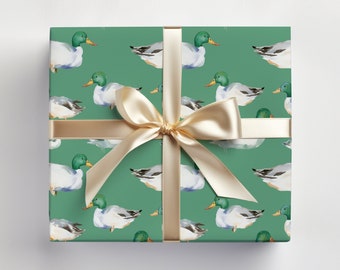 Hunting Wrapping Paper Ducks Wrapping Paper With Ducks Gift Wrap Hunting Gift Wrapping, Watercolor Duck Gift Wrap, Mallard Ducks
