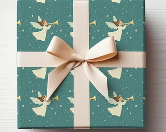 Angel Wrapping Paper Roll Cute Christmas Angel Gift Wrapping Paper Roll Angel Wrapping Paper Christmas Angel