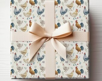 Huhn Geschenkpapier Rolle, niedliches Huhn Geschenkpapier, Huhn Liebhaber Geschenkpapier, Gehöft Geschenkpapier