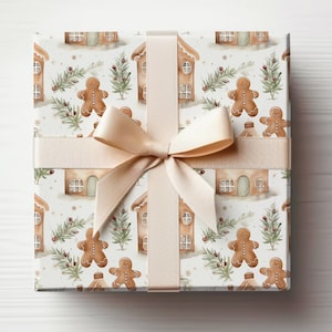 Gingerbread Man Wrapping Paper Gingerbread Man, Gingerbread Houses Gift Wrap Roll Gingerbread Gift Wrap Roll, Christmas Gingerbread Man