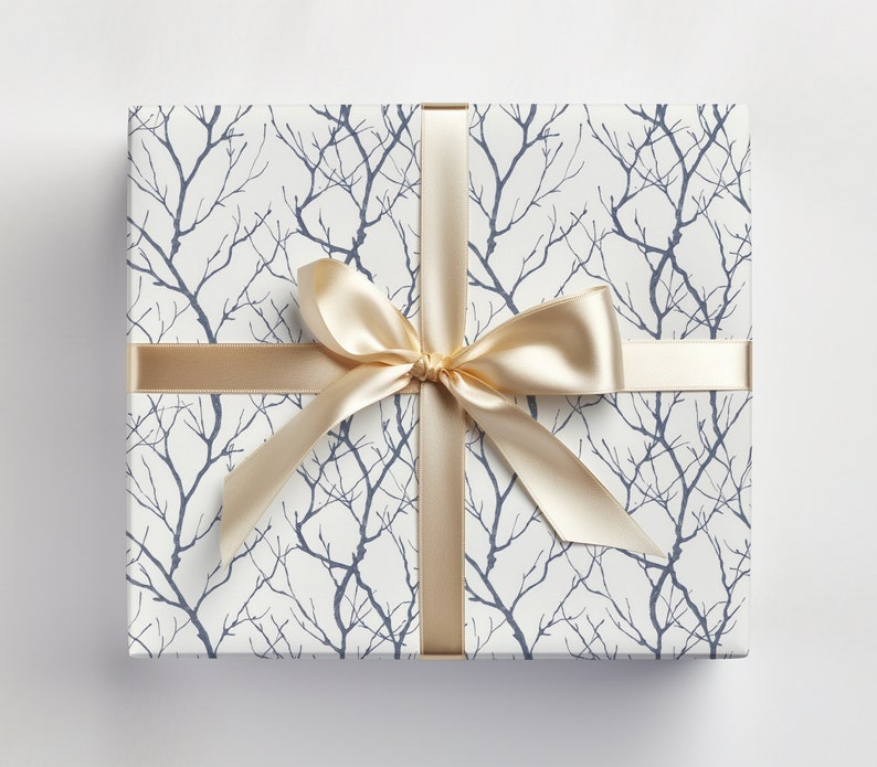 Tree Branch Wrapping Paper Roll, Winter Wrapping Paper, Bare Branches ...