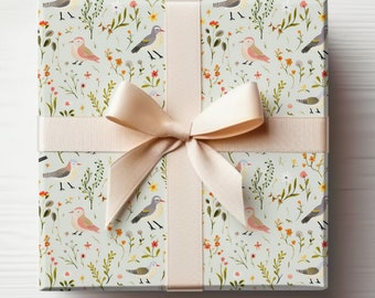 Papel de embrulho para pássaros Rolo de papel de embrulho para pássaros, papel de embrulho para presente de pássaros fofos, papel de embrulho para pássaros da primavera Papel de embrulho para amantes de pássaros