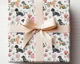 Lab Wrapping Paper Black Lab Gift Wrap Roll, Cute Dog Lovers Wrapping Paper, Dog Gift Wrap, Cute Puppy Wrapping Paper Roll Black Dog