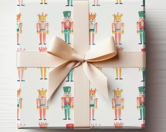 Rol inpakpapier notenkraker Leuke kerst Notenkraker Cadeaupapierrol Aquarel Notenkraker Cadeaupapier