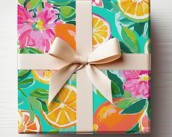 Citrus Wrapping Paper Roll Preppy Lemons Gift Wrap Roll Italian Lemon Wrapping Paper Roll Gift Wrap Lemons Gift Wrapping Roll