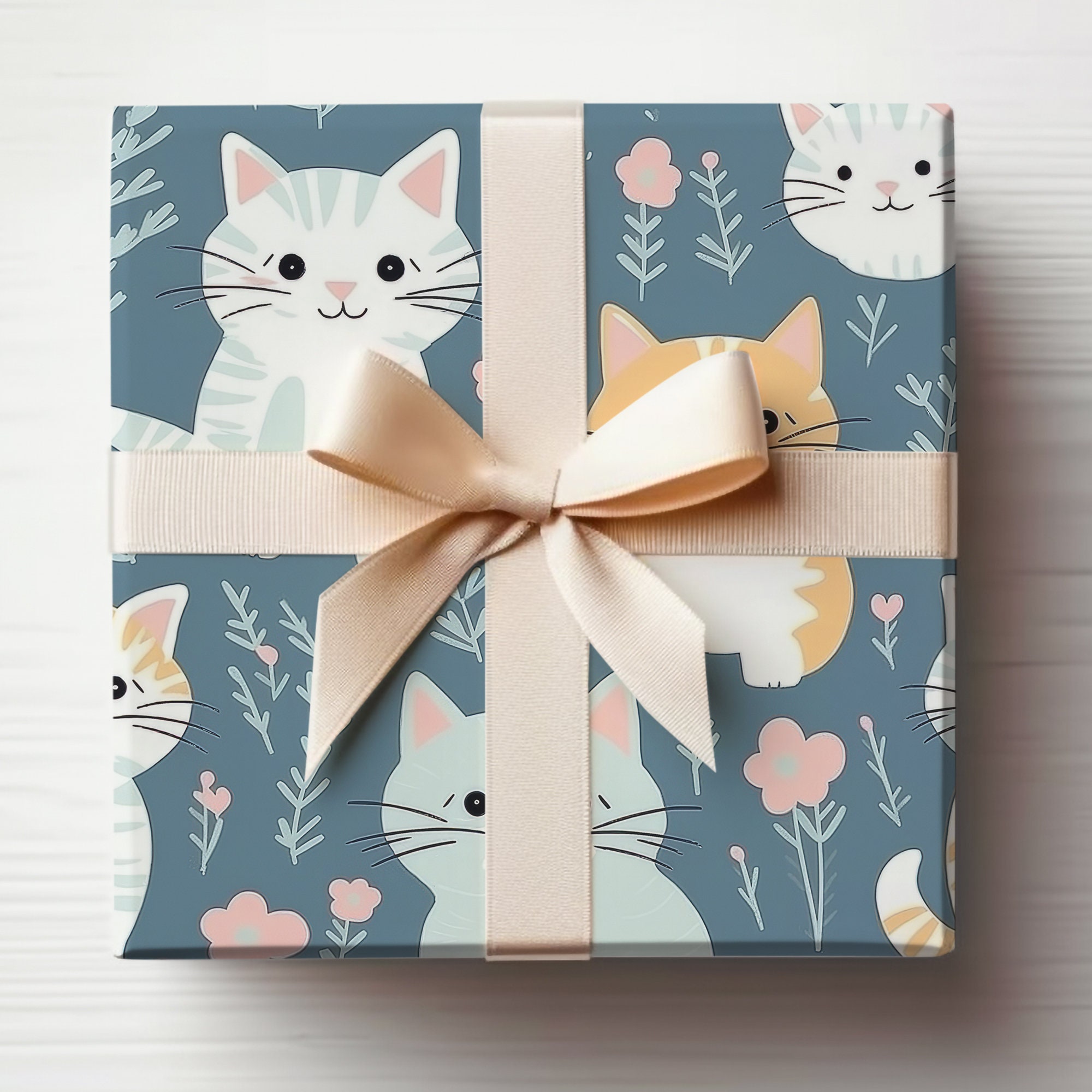 子猫のラッピングペーパーロール、かわいい子猫のラッピングペーパー猫