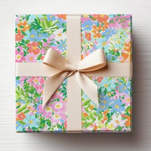 Rotolo di carta da regalo estiva, carta da regalo tropicale, carta da regalo giungla, carta da regalo di lusso floreale, rotolo di carta da regalo floreale moderno, fiori carini