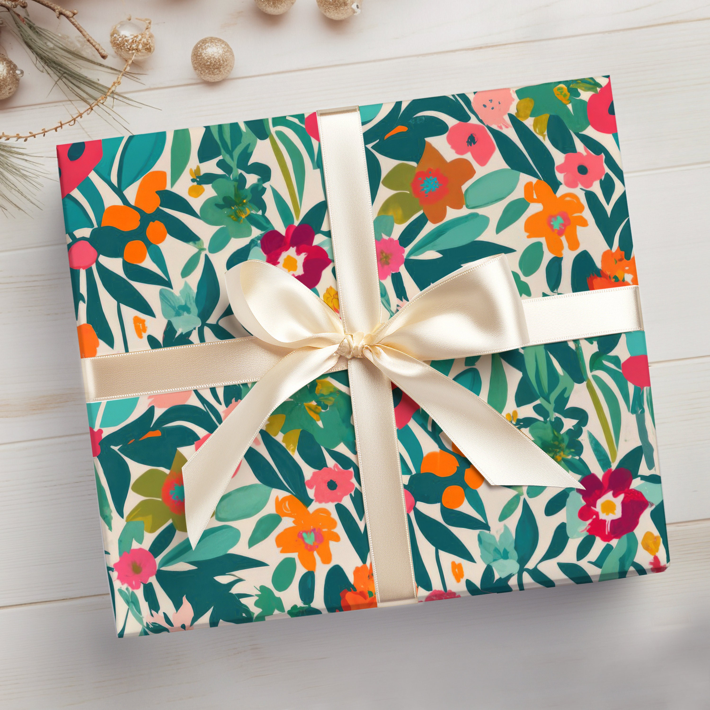 Tropical Wrapping Paper Roll, Jungle Wrapping Paper Roll, Tropical Gift ...