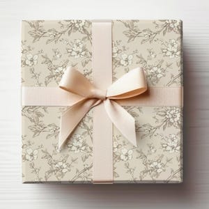 Rotolo di carta da regalo color avorio, carta da regalo beige, elegante carta da regalo per matrimonio, rotolo di carta da regalo color crema con motivo French Toile