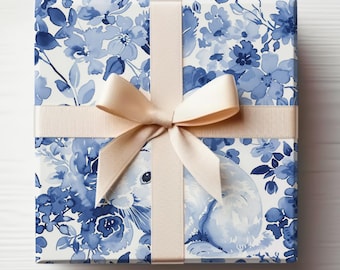 Bunny Wrapping Paper Roll Cute Rabbit Gift Wrap Roll Spring Bunny Wrapping Paper Watercolor Bunny Gift Wrapping Roll Spring Rabbit