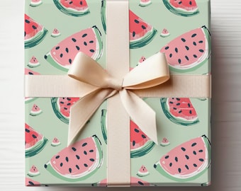 Watermelon Wrapping Paper Roll, Summer Birthday Gift Wrap, Watermelon Birthday Party Gift Wrap Roll, Wrapping Paper Watermelon