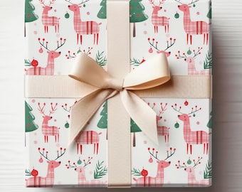 Reindeer Wrapping Paper Roll Gift Wrapping Reindeer Gift Wrap Roll