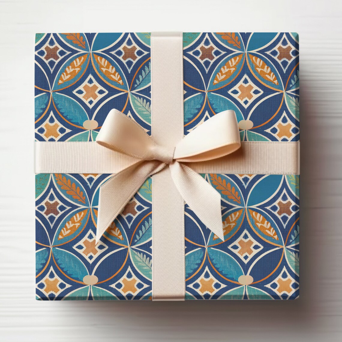 Moroccan Gift Wrap Roll Moroccan Tile Wrapping Paper Roll Geometric ...