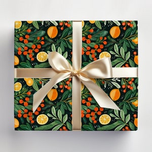 Oranges Christmas Wrapping Paper Oranges Christmas Oranges Wrapping ...