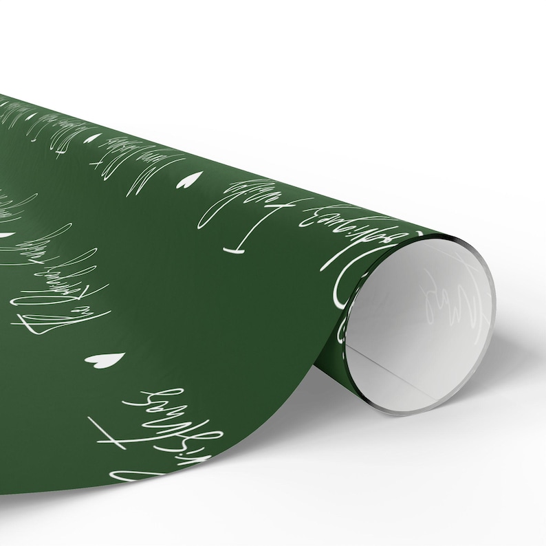 Script Wrapping Paper Customizable Name Christmas Wrapping Paper Roll ...